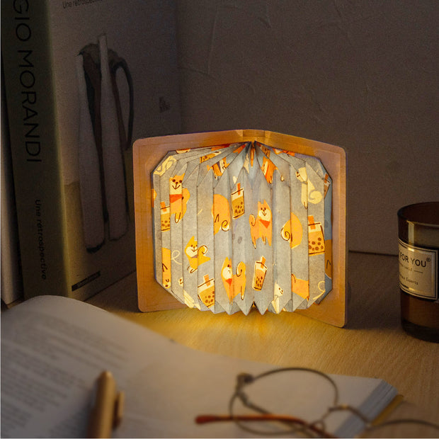 【Light Up Taiwan】DIY Book Folding Lamp - Bubble Tea Shiba Inu