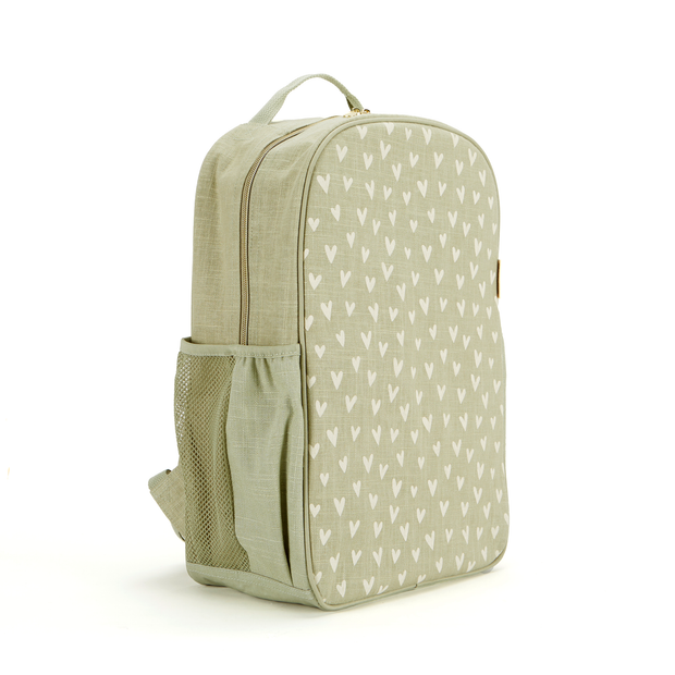 Little Hearts Sage Grade School Backpack 愛心圖騰書包