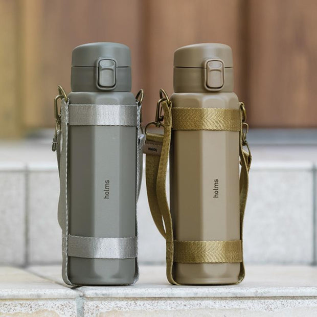 Holms Vacuum Insulated Water Bottle with Carry Strap 八角形保冷保溫瓶 (附提帶)