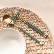 Kara Gold Spoon & Chopsticks Set