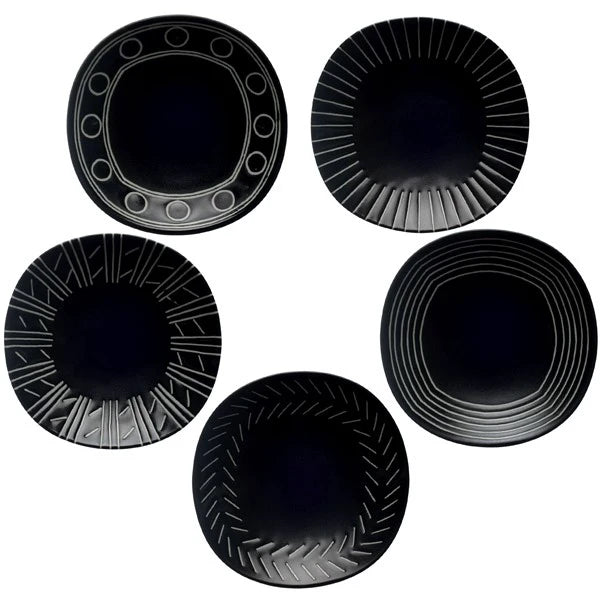 ROKURO Appetizer Plate Set of 5  (Black)