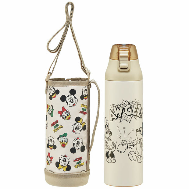 SKATER Insulated Water Bottle with Carrier (990ml) - Mickey