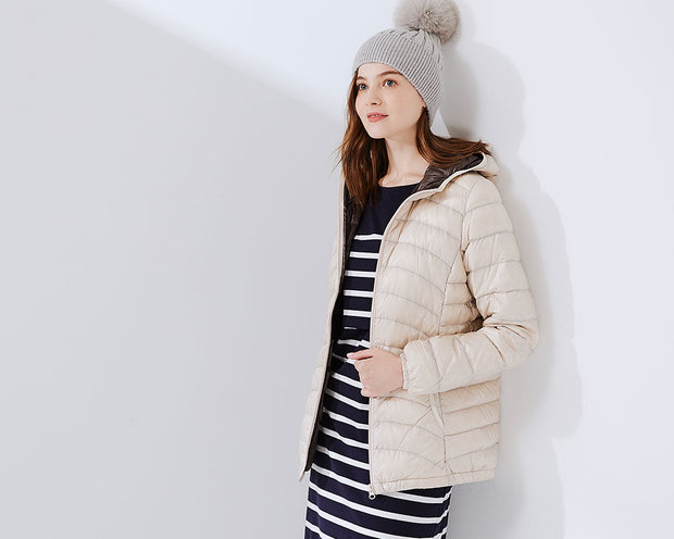 3-in-1 Lightweight Down Jacket (Off White) 親子兩用亮色配色輕羽絨外套