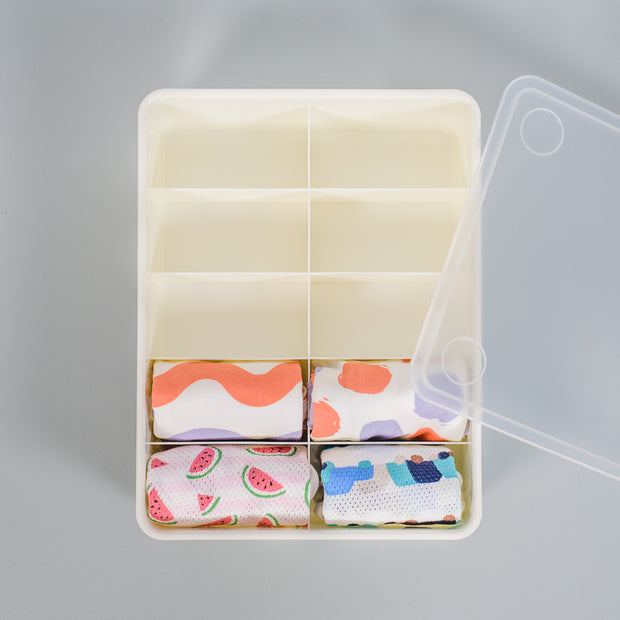 Underwear Storage Bin With Lids, Set of 3 日本霜山多功能貼身衣物分隔收納組