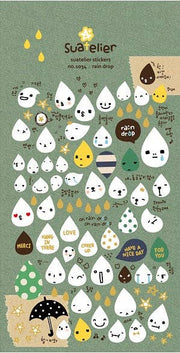 Rain Drop Paper Stickers