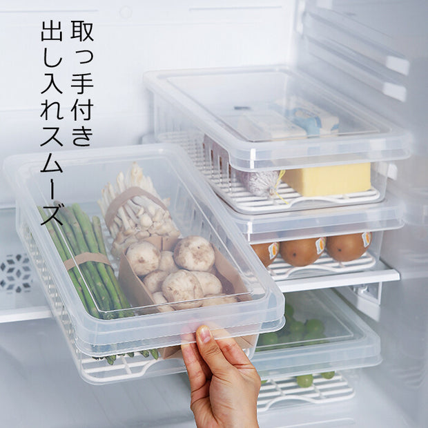 Stackable Fridge Food Saver Organizer 日本霜山 冰箱雞蛋/蔬果/水餃收納保鮮盒 附蓋