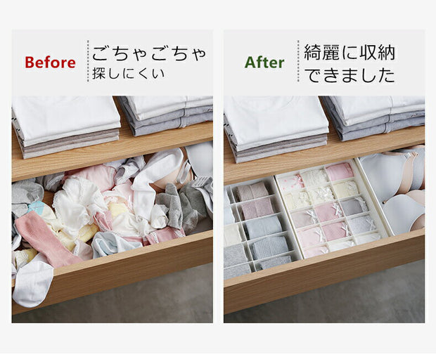 Underwear Storage Bin With Lids, Set of 3 日本霜山多功能貼身衣物分隔收納組