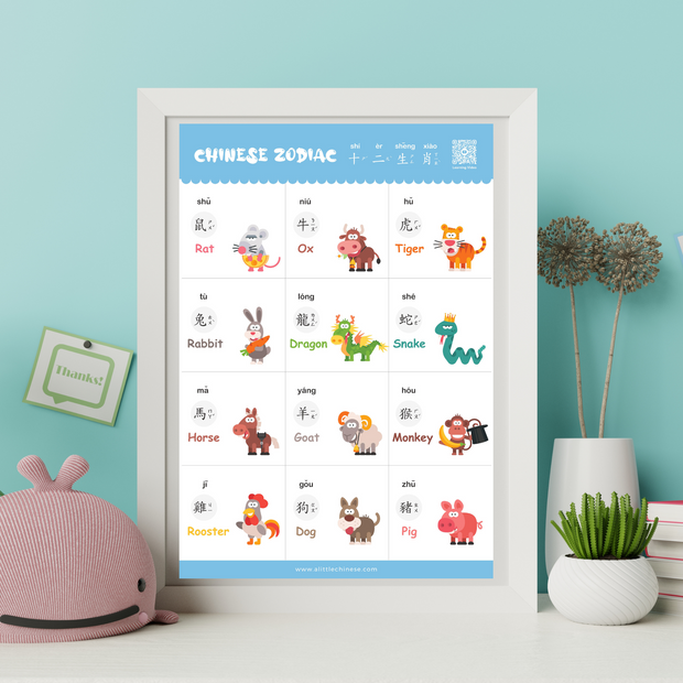 Cute Bilingual Chinese-English Poster Set (Traditional Chinese and Zhuyin) 可愛中英文幼兒學習海報