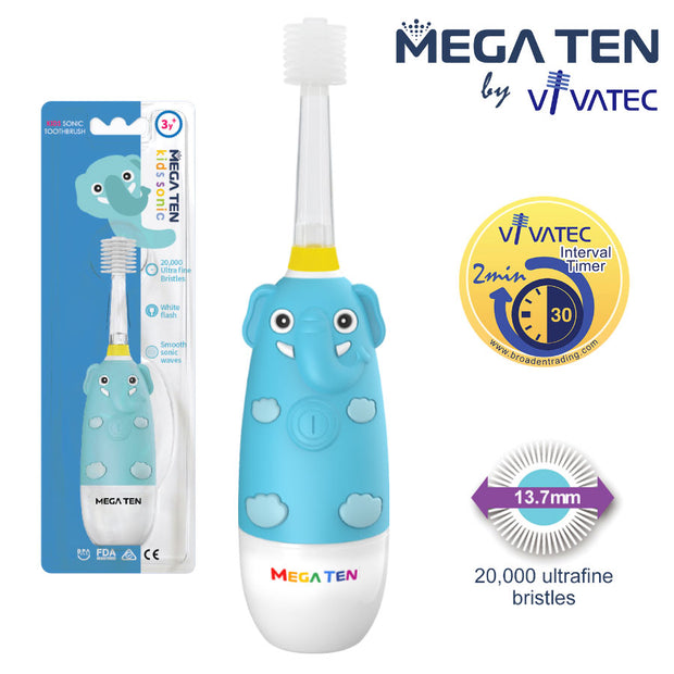 MEGA TEN 360 Sonic Toothbrush 小童聲波電動牙刷 (5 Animal Options)