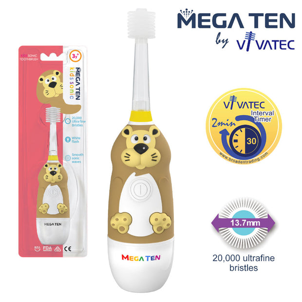 MEGA TEN 360 Sonic Toothbrush 小童聲波電動牙刷 (5 Animal Options)