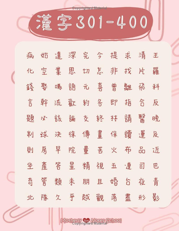 1000 Hanzi Chinese 漢字1000