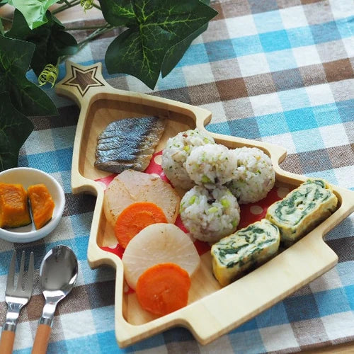 Handmade Bamboo Meal Set - Christmas Tree 日本天然竹製兒童造型餐具組 (聖誕樹)