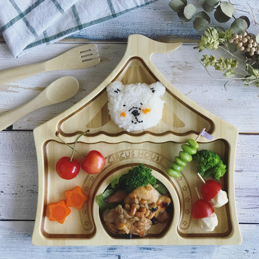 Handmade Bamboo Meal Set - Circus Tent 日本天然竹製兒童造型餐具組 (馬戲團)