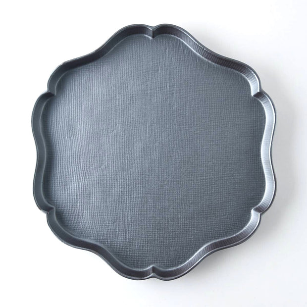 Hana Metallic Textured Mino Ware Plate