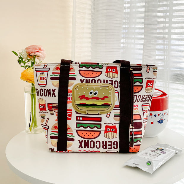 Insulated Lunch Bag with Wipe Pocket - 日本濕紙巾保溫餐袋 (2 Styles)