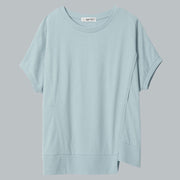 Asymmetric Maternity & Nursing Top 不規則剪接孕哺罩衫 (灰藍)