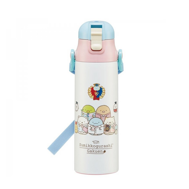 Sumikko Gurashi Stainless Steel Flask Water Bottle with Shoulder Strap (580mL)