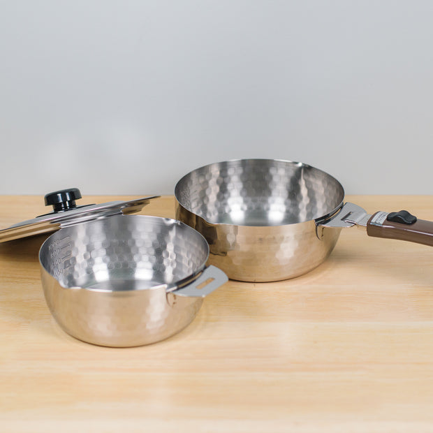 Yukihira Stainless Steel Saucepan Set with Lid and Removable Handle 日本可拆式不鏽鋼雪平鍋 4件組