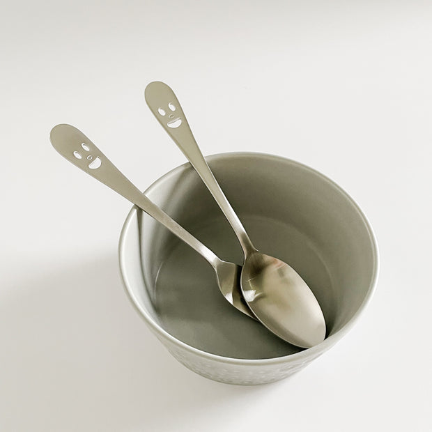 Smile Stainless Steel Dessert Spoon & Fork Set 不鏽鋼微笑點心湯叉組