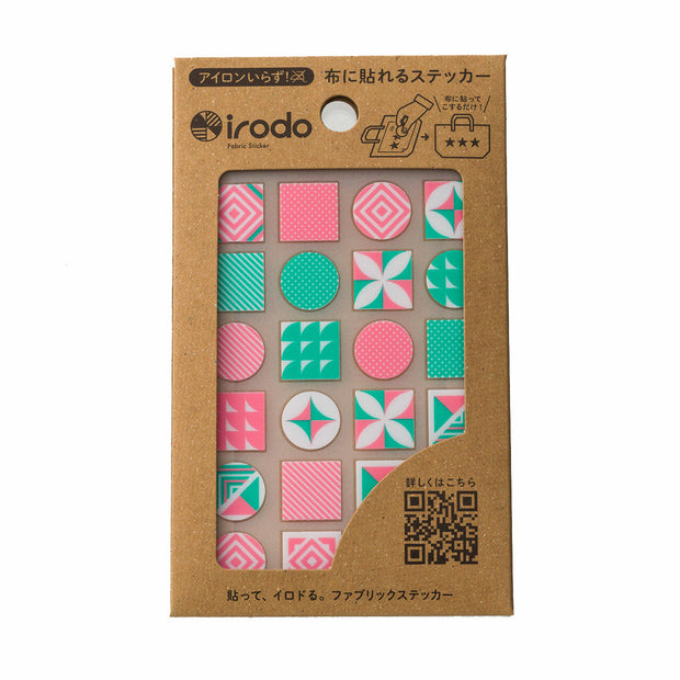 Irodo Fabric Transfer Sticker Set - Colorful Tiles 日本免熨斗布料轉印貼 - 繽紛花磚紋